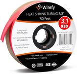 Wirefy 5/8" Heat Shrink Tubing - 3:1 Ratio - Adhesive Lined - a resistant Heat Shrink - Red - 50 Feet Roll