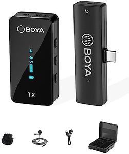 BOYA BY-XM6-K5 Wireless Lavalier Microphone for Android/Laptop with Charging Case & Mono/Stero,OLED Diplay Wireless USB-C Microphone for Vlogging,YouTube,Tiktok Live Stream, Video Recording