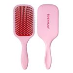 Denman Detangling & Styling Paddle Brush - Wet or Dry Hair Detangler & styler for all hair types including Curly, Coily, Straight & Long, thick Hair - for Women & Men (Pink Crush)
