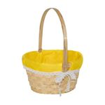 Easter Egg Hunt Wicker Basket Kid Child Party Flower Craft Gift Basket (Yellow, 1)