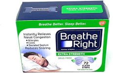 Breathe Right Nasal Strips, Extra Clear For Sensitive Skin, 72 Clear Strips