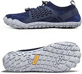 NORTIV 8 Mens Lightweight Barefoot Aqua Water Shoes for Outdoor Sports, Swim, Fishing, Hiking, Diving, Surf Walking, Dark/Blue - 10.5 (TREKMAN-2)