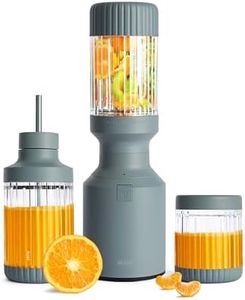 The Beast Mini Blender Plus | Mini Countertop Kitchen Blender | Blend Smoothies and Shakes, Dressings, Sauces, Dips | Extra Vessels, Straw Cap and Straws Included | 600W (Mist)