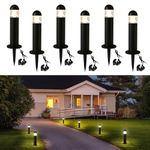 MOON-DE-AGE Low Voltage Landscape Pathway Lights, 12V LED Bollard Light IP67 Waterproof, Outdoor Driveway Walkway Wired Lights (Included Connector) - Yard Garden Lawn, 2700K Warm White, 6 Pack