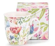 Burton+Burton Colorful Flowers with Butterfly 16 oz Coffee Mug