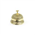 Antique Solid Brass Classic Office Desk Bell with Traditional Art Work | Loud Desk Office Bell | Nagina International