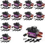 KEAcvise 12 Packs mg90s servo Motor 9g Micro servo kit with Metal Gear for DIY Smart Robot Toys, rc car, trx4m servo, Drone, Model Helicopter and Boat