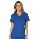 Cherokee Women Scrubs Top Workwear Revolution Mock Wrap WW610, Royal, Medium