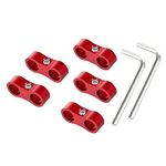 X AUTOHAUX AN6 Car Hose Separator Clamp Fuel Line Connector Kit for Oil Fuel Hose Red Aluminum Alloy