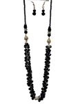 Tanmatra Fashion Jewellry | Necklace, Bracelet, Choker & Earring set for Girls & Women | 7 in 1 Combo Beads Necklace Set (Black)