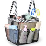 Temede Mesh Shower Caddy Tote, Large Shower Caddy Basket Portable, Quick Dry Hanging Toiletry Bag, 8 Storage Pocket Handle Bath Organizer for College Dorm, Gym, Camp, Travel