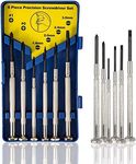 6PCS Mini Screwdriver Set, Eyeglass Repair Screwdriver, Precision Repair Tool Kit with 6 Different Size Flathead and Phillips Screwdrivers, Ideal for Watch, Jewelers