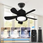 Socket Fan Light, ASAHOM Ceiling Fans with Lights and Remote, 1000 Lumens LED Ceiling Fan with Lights, 3 Light Modes, Powerful Airflow, Screw in Ceiling Fan for Bedroom, Kitchen, Living Room, Garage