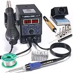 YIHUA 8786D I 2 in 1 Hot Air Rework and Soldering Iron Station with °F /°C, Cool/Hot Air Conversion, Digital Temperature Correction and Sleep Function