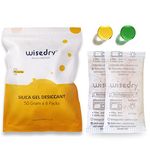 wisedry 50 Gram [4PACKS] Silica Gel Sachets Desiccant Packs Reusable Microwave Fast Reactivate in 2MINS Moisture Absorber for Closet Gun Safes Bathroom Bedroom Basement Storage Food Grade