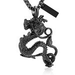 XSMZB Cremation Jewelry for Ashes Stainless Steel Dragon Pendant Locket Keepsake Memorial Urn Necklace for Men Women(Customize)