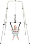 Hapbabe 2 in 1 Baby Jumper with Stand, Premium Spring, for Infant 6-12 Months, Easy to Fold and Storage, Blue+White