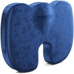 FORTEM Chair Cushion, Seat Cushion for Office Chair, Car Seat Cushion, Coccyx Orthopedic Pillow, Desk Chair Memory Foam Sitting Pillow, Washable Cover (Velour, Blue)