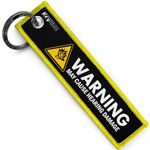 KEYTAILS Keychains, Premium Quality Key Tag for Motorcycle, Car, Scooter, ATV, UTV [Warning May Cause Hearing Damage - Yellow]