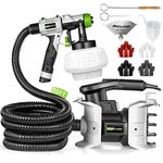 PHALANX HVLP Paint Sprayer, 700W Spray Gun with 10FT Air Hose 4 Nozzles and 3 Patterns,1200ml High Capacity Easy to Clean and Use,for House,DIY,Door, Garden Chairs,Fence, Shed and Cabine