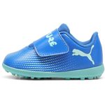 PUMA Boy's Unisex Kids Future 7 Play TT V INF Soccer Shoe, HYPERLINK Blue-Mint White, 4 UK Child