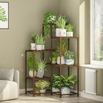 Bamworld Plant Stand Indoor Plant Shelf Outdoor Corner Wood Plant Table 7 Pots Flower Stands for Living Room Plant Rack Indoor Multiple Plants for Patio Balcony Garden Decor