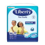 Liberty Popular Adult Diapers, Tape Style, Medium (M) Size, 10 Count, Waist Size (76-101cm | 30-40 inches), Unisex, High Absorbency, Leak Proof, Wetness Indicator, Pack of 1