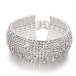 YouBella Jewellery Silver Plated Stylish Latest Crystal Bracelet Bangle Jewellery for Girls and Women