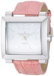 Peugeot Women's 706PK Silver-Tone Pink Leather Strap Watch