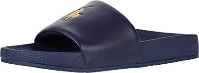 POLO RALPH LAUREN Men's Cayson Slides, Newport Navy/Gold Pp, 11