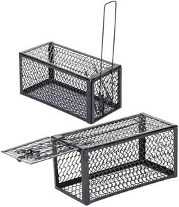 AMHUB 2 Pack Mouse Trap Cage | Reusable, Live Animal Catcher for Mice, Rats, Hamster, Chipmunk and Small Rodents | Animal Catcher Cage for Indoor &Outdoor | Mouse Catch and Release | Rat Cage Trap