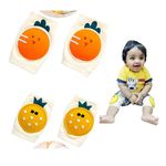 MumsLap Baby Knee Pads Crawling (Set Of 2 Pairs) - Knee/Elbow Guards | Knee Socks 6 To 24 Months Toddlers/Infants - Protective Anti-Slip, Cotton, Super Soft & Stretchable (Pineapple And Carrot)