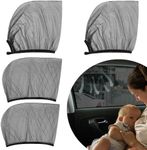 Asphodelia 4PCS Car Window Shade,Stretchy Car Window Screen for Rear Front Car Window Cover,Blocks Sunlight and Uv Rays Universal Car Sun Shades Window Curtains