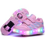 Kids,Color-Full LED Light-UP,USB Rechargeable,Trainer Roller Skates Shoes with Double Wheels,Trainers Sneakers Best Gifts for Birthday Party Thanksgiving