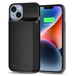 Battery Case for iPhone 14, [6800mAh] 2024 New Upgraded Ultra-high Capacity 0 Cycle Protective Portable Slim Charging Case Rechargeable Extended Battery Pack Charger for iPhone 14-Black