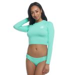 Body Glove womens Let It Be Long Sleeve Crop Top Rashguard With Upf 50+ Rash Guard Shirt, Sea Mist, X-Small US, Sea Mist, X-Small