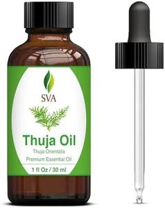 SVA Organics Thuja Essential Oil 1 Oz 100% Pure Natural Undiluted Premium Therapeutic Grade Oil for Aromatherapy, Diffuser, Hair Care, Skin Care, Glowing Skin