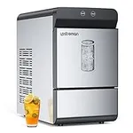 Upstreman X90 Nugget Ice Maker Countertop, Self-Cleaning Pebble Ice Maker Machine, Max 33Lbs/Day, 2 Ways Water Refill, Stainless Steel Housing, Fit Under Wall Cabinet for Home, Office, Bar, RV