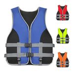 GOZYLA Life Jacket Adult with Whistle, Adjustable Life Vest Aid Adults, Buoyancy Jackets, Unisex Swim Vest for Water Sports, Surfing, Boating, Fishing(Blau,XL)