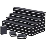 100 Pcs Nail Buffer Mini Block File 180/100 Sandwich Natural and Acrylic Nail Buffing Block Professional Manicure Tools (Black)