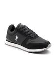 U.S. Polo Assn. Men REGON Black Retro Sneakers - (UK10) (US11) (2FD23421Z01)