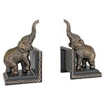 Design Toscano Triumphant Elephant Cast Iron Sculptural Bookend Pair