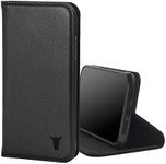 TORRO Leather Case Compatible with iPhone 11 – Genuine Leather Wallet Case/Cover with Card Holder and Stand Function (Black)