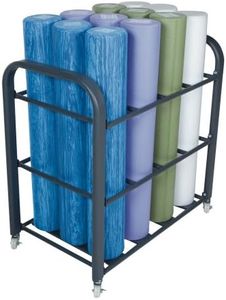 Power Systems Studio Foam Roller Cart, Holds up to 12 6-Inch Diameter Foam Rollers, Gray (80186)