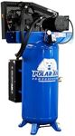 POLAR AIR Industrial 3-Cylinder Silent Air Compressor - 5HP 60 Gal Vertical 2-Stage, 19CFM 230V 1-Phase with Splash Lube Pump & Isolator Pads - PS05V060Y1