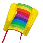 MIC CIM single line kite for children - Beach Kite – 29x18,5 inches - incl. 40m kite line and tails - from the age of 3 up … (Rainbow)