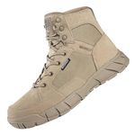 FREE SOLDIER Waterproof Hiking Work Boots Men's Tactical Boots 6 Inches Lightweight Military Boots Breathable Desert Boots (Tan, 9W)