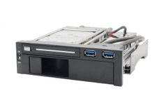 Syba 5.25-Inch Dual Bay Mobile Rack for Both 2.5-Inch and 3.25-Inch SATA HDD Plus 2 USB 3.0 Ports SY-MRA55006