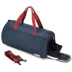 BE Smart Gym Bag Sports Duffle Bag for Men Women, Waterproof Gym Bags Weekender Bag with Shoe Compartment, Lightweight Large Overnight Workout Bag with TPU Dry Wet Separate Pocket (Navy Blue)