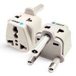 OREI India to South Africa, Botswana, Namibia & More (Type M) Travel Adapter Plug - 2 in 1 - CE Certified - RoHS Compliant - 2 Pack - White Color(DB-10L-2PK)